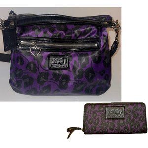 Coach Poppy Ocelot Print Tote Bag & Zip Around Wallet